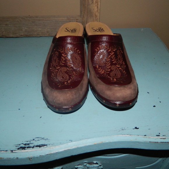 Sofft Tooled Clog Mule Shoe Size 7M - Picture 3 of 8